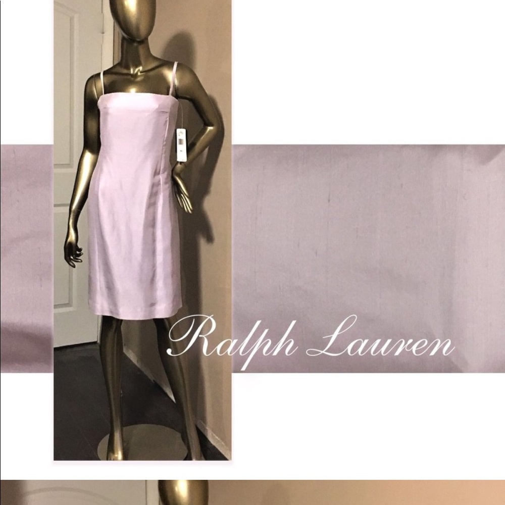 RALPH LAUREN Raw Silk Strapless Dress   NWT!!   10
